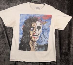 Alice Cooper Graphic Band T Shirt Mens Large White Rock Horror Spider 2021 Tee